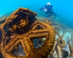 The shipwreck Novadoc W Michigan Underwater  Preserve