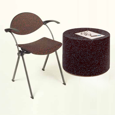 Tire Veneer Chair & Drum Table