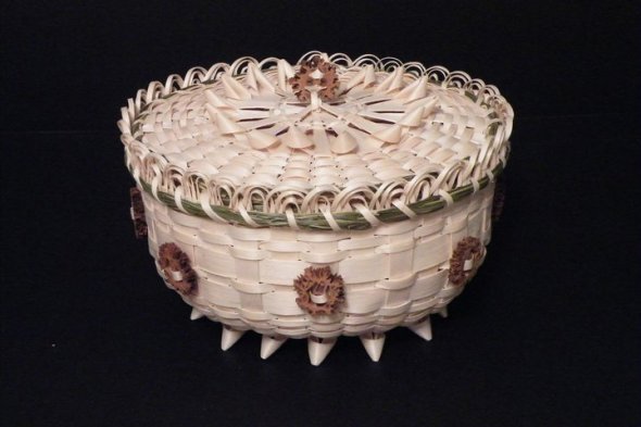 Traditional Potawatomi Black Ash Basket ~ Nancy Krogmann of Whitepigeon Baskets